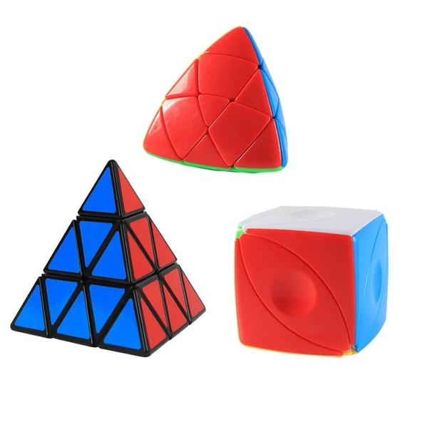 Çocuklar için Manyetik Rubik Küp Seti - Piramit + Zongzi + Akçaağaç Yaprağı