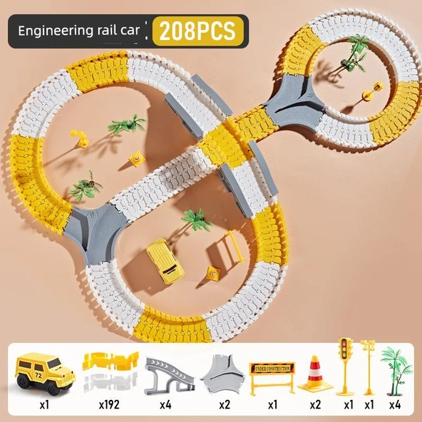 DIY Montajlı Elektrikli Araç Seti - 208 Parça - Normal Pil