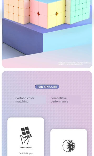Macaron Rubik Küp Seti - 3. Seviye + Piramit - 9