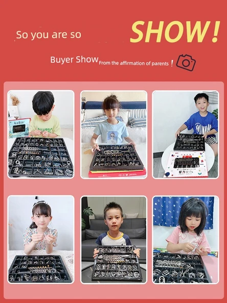 Konsantrasyon Eğitimi Oyuncakları - Luban Kilidi [16 Parça Set] B + C - 5