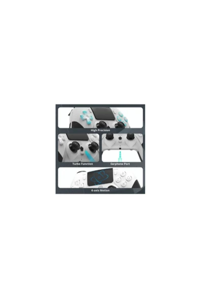 ONREZ T29-WHİTE-PS4 Gamepad, Bluetooth Kablosuz ve Kablolu Çift Motorlu, Dokunmatik Ekranlı 6 Eksenli - 2