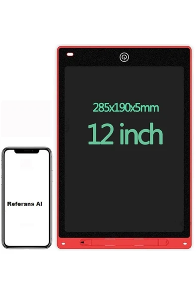 Şıktek 12" Renkli Dijital Yazı Tahtası 12 Inc Grafik Tablet Dijital Not Tahtası Yaz-Sil Dijital Not