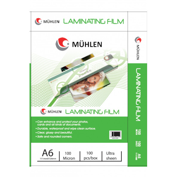 Mühlen Laminasyon Makinesi Filmi 100 Mc A5 1 Paket 100 Adet