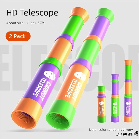 Çocuklar için Teleskop Oyuncak - İkili Paket - Renk Rastgele