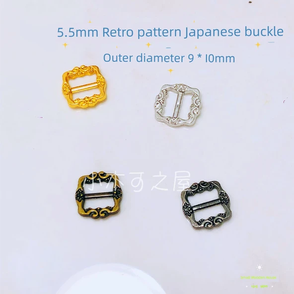 Mini Retro Desenli 5.5mm Tokalı - Altın - 10 - 2