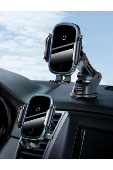 Baseus 2'si 1 Arada, Araç/Otomobil İçi Cep Telefonu Tutucu, Siyah - Mavi, Hem Araç Kalorifer Peteği/Havalandırma Mazgalları/Klima Boşluğuna Hem de Torpido Üstüne Uygun Outlet - 4