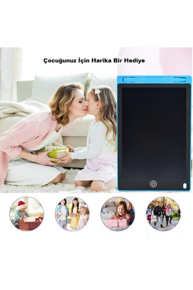 sonteknolojim 12" Renkli Dijital Yazı Tahtası 12 Inc Grafik Tablet Dijital Not Tahtası Yaz Sil Dijital Not Tahtası