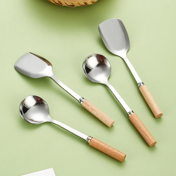 DIY Mini Paslanmaz Çelik Çocuklar İçin Kürek Sofra Takımı - Ultra İnce Kaşık - 2