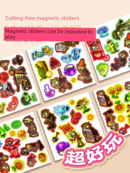 Bitkiler ve Zombiler Magnetik Çıkartmalı Sessiz Kitap - Magnetik - Gizemli Mısır Büyük Boy - Lazer Tam Renk - 8