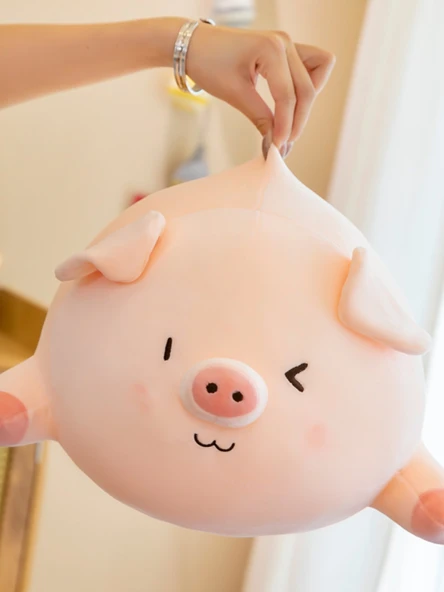 Dudu Domuz Peluş Oyuncak - Kırpık Gözler - 81cm - Model 2 - 2