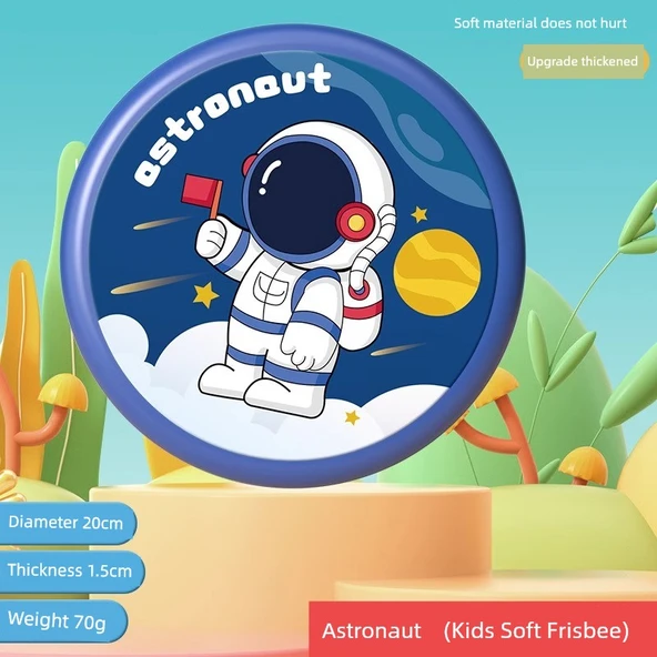 Çocuklar için Yumuşak Frisbee - 20cm Astronot (70g, Yumuşak Kalın, Vurmaz)