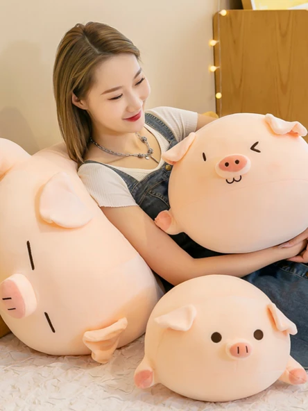 Dudu Domuz Peluş Oyuncak - Kırpık Gözler - 81cm - Model 2 - 3