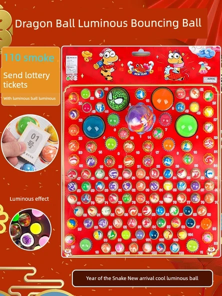 Zıplayan Top Bulmaca Oyuncağı - 100 Çizim Elastik Top (Ejderha Topları + Luminous) - 4