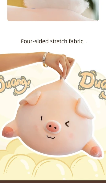 Dudu Domuz Peluş Oyuncak - Kırpık Gözler - 81cm - Model 2 - 11