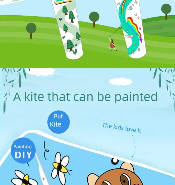 DIY Graffiti Uçurtma Kiti - Yeni Gelen Dinozor (Fırça + Çizgi Tahtası) - 8