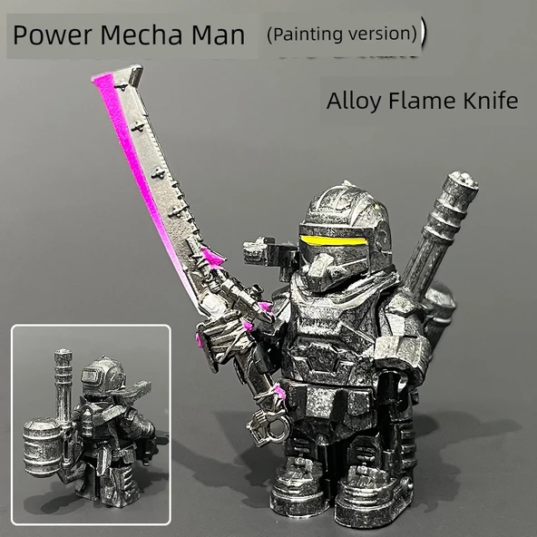 Lego Uyumlu Güç Mecha Yapı Blokları Seti - Savaş Hasarı Boyama Versiyonu - Güç Mecha + Alaşım Alev Bıçağı + Silahlar ve Ekipmanlar