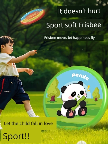 Çocuklar için Yumuşak Frisbee - 20cm Küçük Panda (70g, Yumuşak Kalın, Vurmaz) - 2