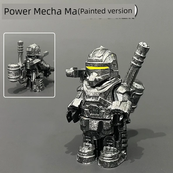 Lego Uyumlu Güç Mecha Yapı Blokları Seti - Savaş Hasarı Boyama Versiyonu - Güç Mecha + Gatling + Omuz Tüfeği + Enerji Pili