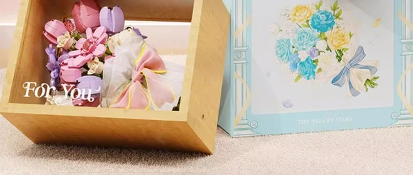 Ay Işığı Kulübü Yapı Blokları Buket Fotoğraf Çerçevesi DIY Oyuncak Hediyesi - Yıldız Dilek Parmak Yüzük Kutusu Romantik Yazı - Resim 8