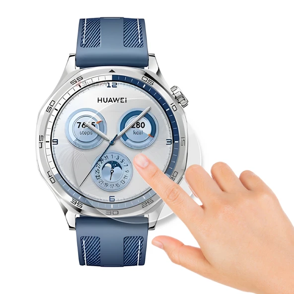 Huawei Watch GT5 46mm Ekran Koruyucu Tam Uyumlu, Kolay Takılan Temperli Cam - Resim 3