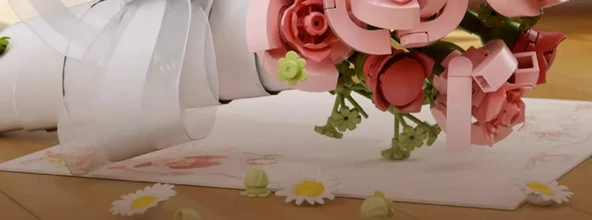 Ay Işığı Kulübü Yapı Blokları Buket Fotoğraf Çerçevesi DIY Oyuncak Hediyesi - Yıldız Dilek Parmak Yüzük Kutusu Romantik Yazı - Resim 10