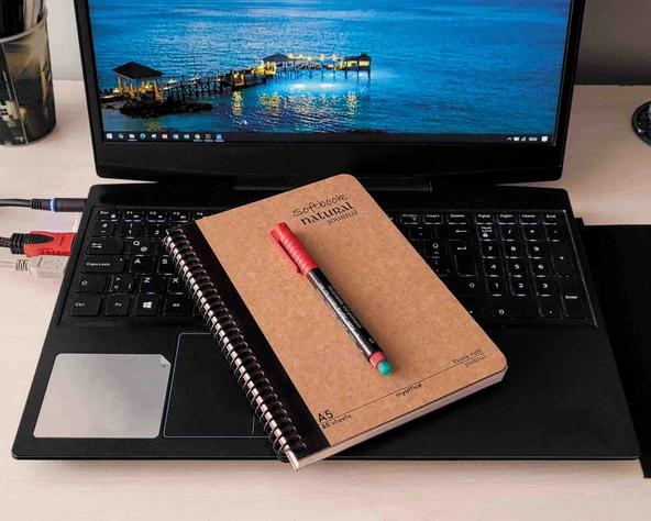 Natural Journal A5 Defter Sert Kapak 160 Sayfa, Spiralli 80 yp. KARELİ - 4
