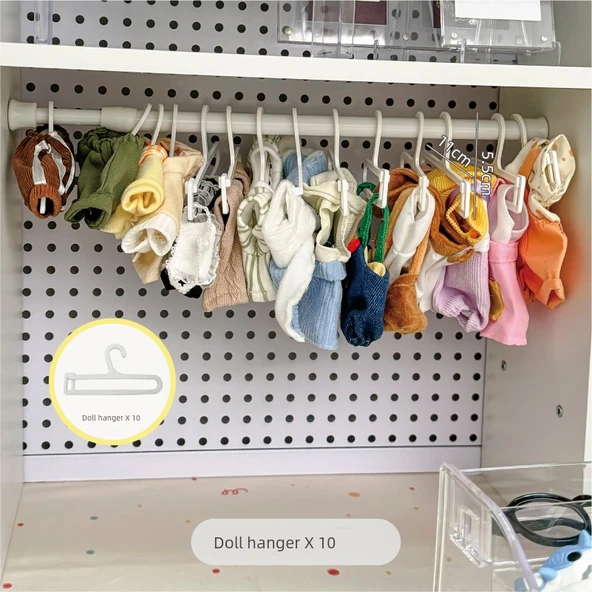 20cm Pamuklu Bebek Elbisesi Depolama Askısı - Mini Bebek Askısı 10 Paket