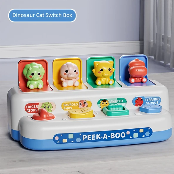 Mantık Eğitimi Dinozor Peeka Boo Anahtarı Kutusu Oyuncağı