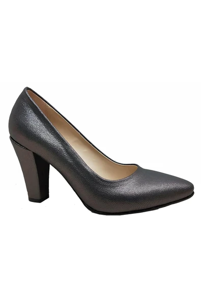 Gizem 366 Simli Stiletto Kalın Topuk Kadın Ayakkabı