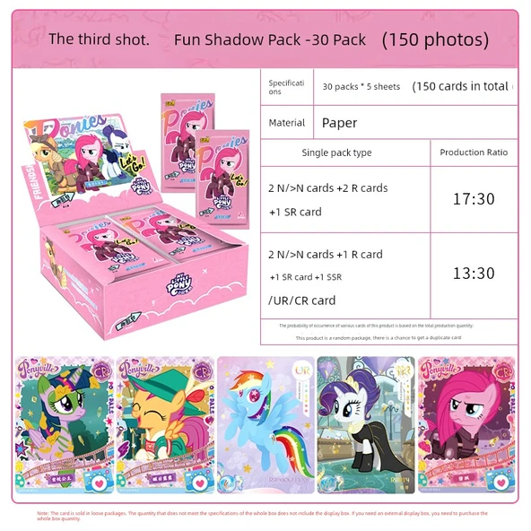 My Little Pony Otantik Kart Paketi - 3 Oyun Eğlenceli Gölge Paketi [30 Paketlik Kutu] CR Olasılığı