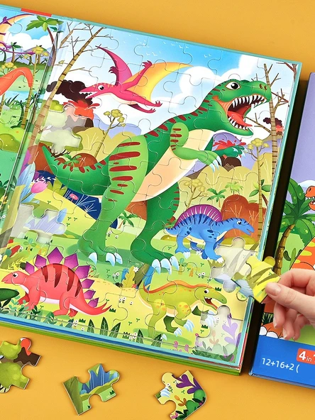 Manyetik Dinozor Bulmacası 4 Yaş 2 Seviye [Dinozor Dünyası] - 3