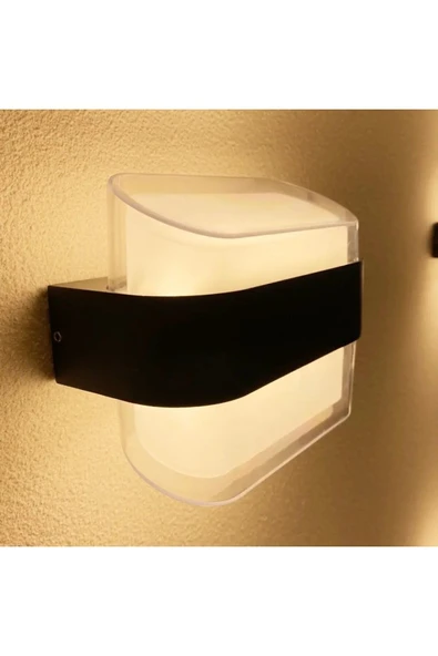 Cata 12 W Gozo İki Yönlü Led Duvar Aplik - Gün Işığı (3000K) - Siyah - IP54 - CT-7044 - 5