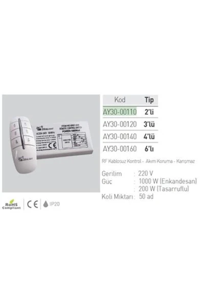 ACK 3lü Avize Kumandası Ay30-00120