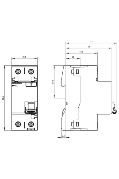 Siemens 2x40 Amper 300ma Yangın Korumalı Monofaze Kaçak Akım Rolesi - 2