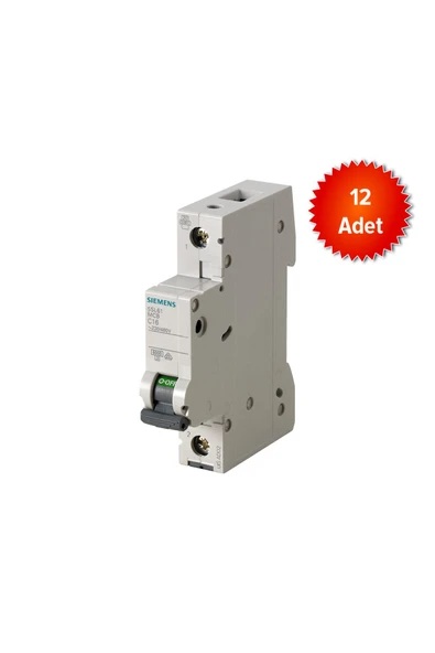 Siemens 5SL6106-7 1x6A C Tipi 6kA Otomatik Sigorta 12 Adet