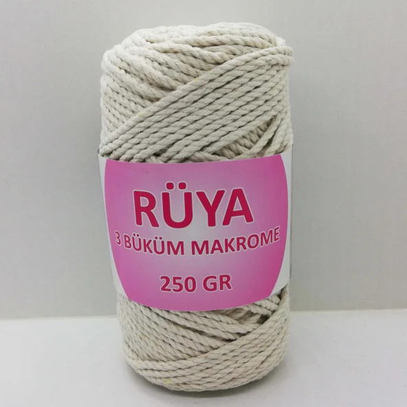 3 Büklüm Makrome Krem ( 250 Gr )