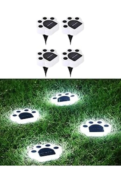 shop forlife solar technology 4 adet güneş enerjili, pati şekilli, paw bahçe aydınlatma işıkları, köşebe