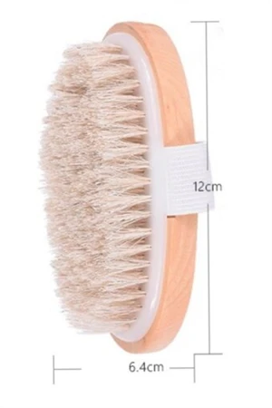 Organik Doğal At Kılı Selülit Fırçası Masaj Aleti Banyo Vucüt Fırça Peeling - 4