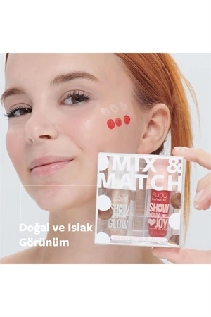 Mix & Match Glow Liquid Highlighter 72 & Joy Liquid Blush 57 Pastel - 5