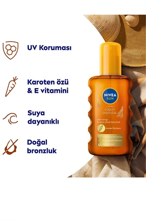 Nivea Sun SPF 6 Karoten Özlü Yoğun Bronzlaştırıcı Güneş Yağı Sprey – 200 ml - Resim 2