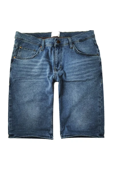 Slim Fit Esnek Rahat Kumaş Mavi Kısa Kot Şort
