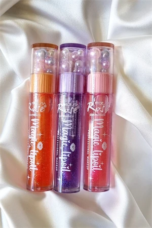 İnci detaylı renk değiştiren uzun süre kalıcı parlatıcı özellikli dudak bakım yağı - Resim 2