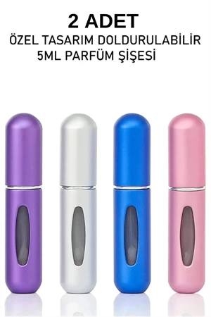 2 li Parfüm Şişesi Çanta Içi Mini Doldurulabilir Seyahat Cep Yedek Parfüm Şişesi 5 ml