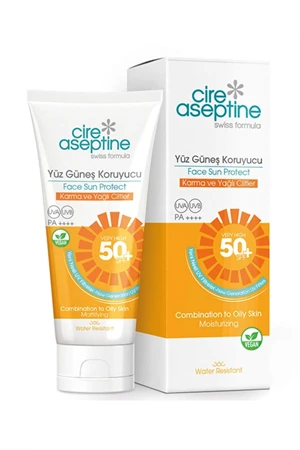 Cire Aseptine Yüz Güneş Koruyucu Krem SPF 50+ – Karma ve Yağlı Ciltler İçin, Matlaştırıcı Etki, 50 ml - Resim 2