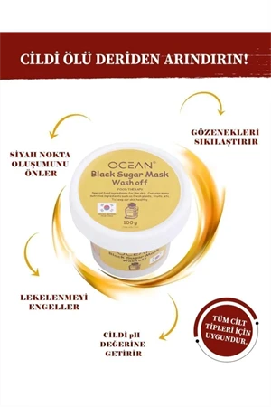 Ocean Black Sugar Mask Wash Off Soft Scrub ( Şeker Maskesi)