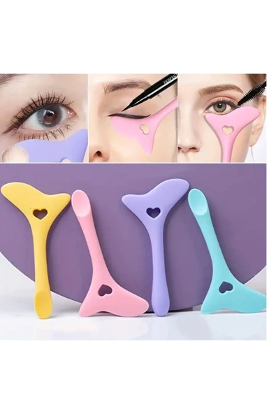 1 adet Silikon Eyeliner ve Maskara Kalkanı – Yeniden Kullanılabilir Çok Amaçlı Makyaj Yardımcısı | Kolay Göz Makyajı Uygulama Aracı - 2