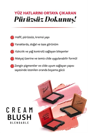 Pastel Cream Blush - Krem Allık 43 Scarlett - 4