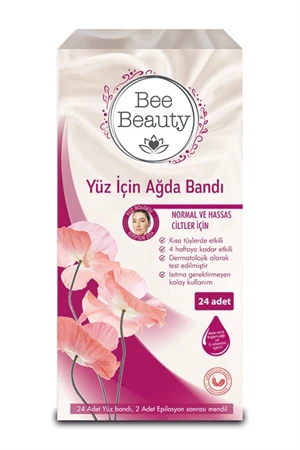 Bee Beauty Normal ve Hassas Ciltler Yüz İçin Ağda Bandı 24'lü ürün görseli 1