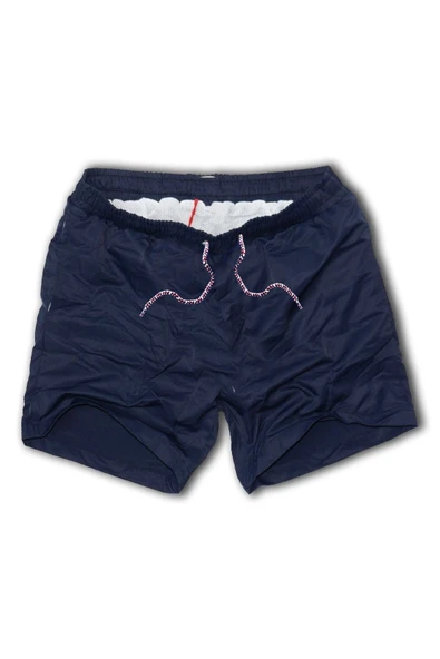 Slim Fit Su Itici Kumaş Fileli Deniz Şortu--lacivert--
