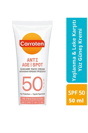 Carroten Anti-Age & Spot SPF 50 Yüz Güneş Kremi – Leke ve Yaşlanma Karşıtı Yüksek Koruma, 50 ml ürün görseli